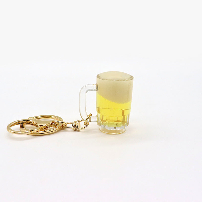 Wholesale Plastic Stream Oil Beer Cup Keychains